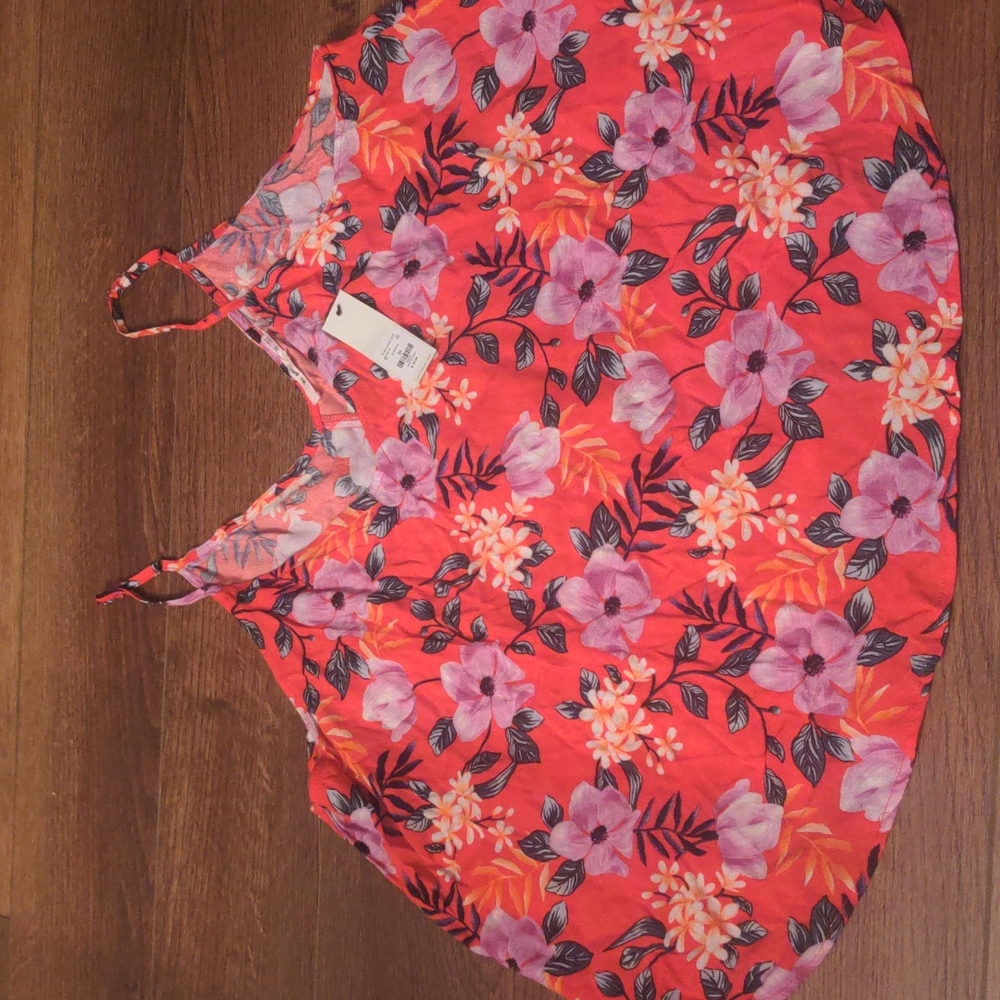 🆕FRANCESCAS floral tropical tank top with adjustable straps 2x plus